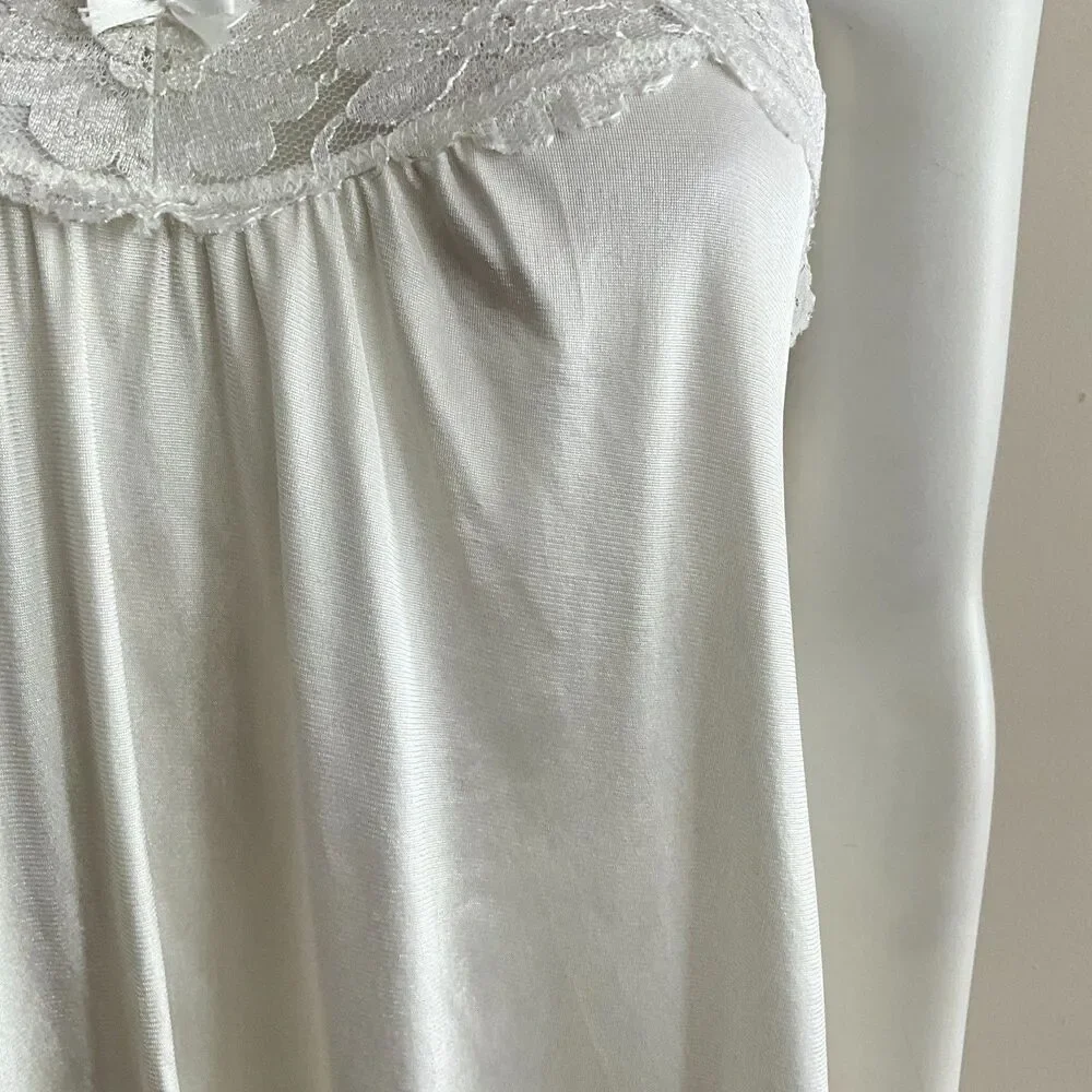 Val Mode Vintage Lace & Satin Slip Maxi Night Gown FLAWED M - Picture 16 of 16